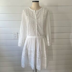 GAP- White Lace Trim Cotton Mini Dress